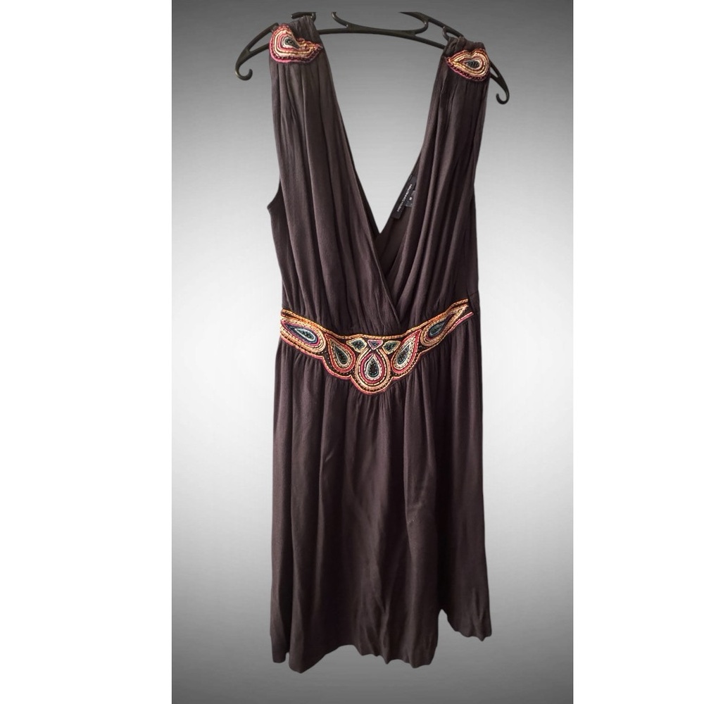 Vintage French Connection Grecian Dress with Beaded Embellishments